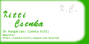 kitti csenka business card